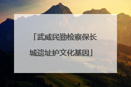 武威民勤检察保长城遗址护文化基因