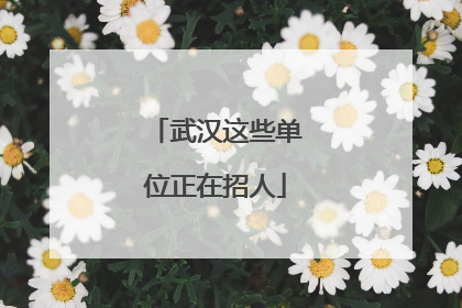 武汉这些单位正在招人