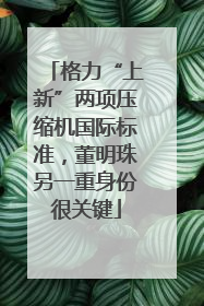 格力“上新”两项压缩机国际标准，董明珠另一重身份很关键