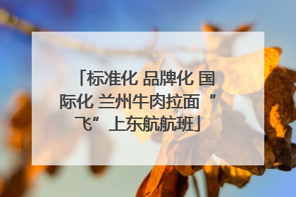 标准化 品牌化 国际化 兰州牛肉拉面“飞”上东航航班