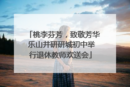 桃李芬芳，致敬芳华 乐山井研研城初中举行退休教师欢送会