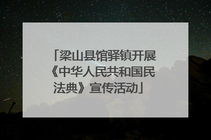 梁山县馆驿镇开展《中华人民共和国民法典》宣传活动