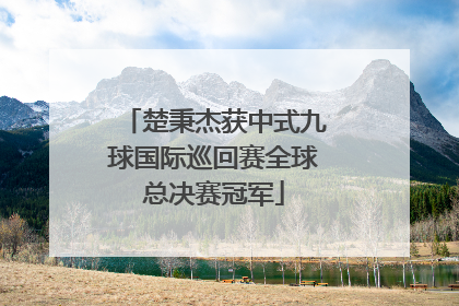 楚秉杰获中式九球国际巡回赛全球总决赛冠军
