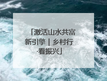 激活山水共富新引擎｜乡村行·看振兴