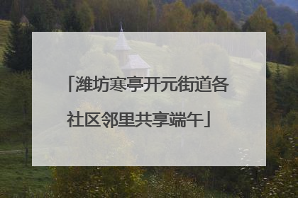 潍坊寒亭开元街道各社区邻里共享端午