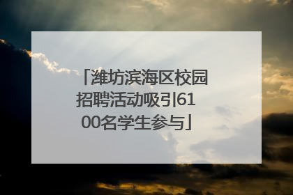 潍坊滨海区校园招聘活动吸引6100名学生参与