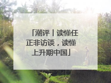潮评丨读懂任正非访谈，读懂上升期中国