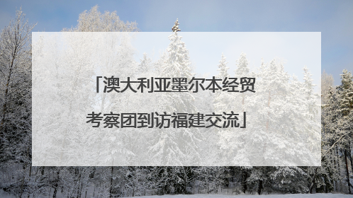 澳大利亚墨尔本经贸考察团到访福建交流