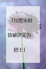 民警宋祖钦被评定为烈士