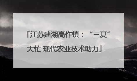 江苏建湖高作镇：“三夏”大忙 现代农业技术助力