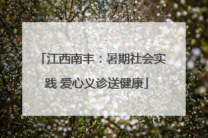 江西南丰：暑期社会实践 爱心义诊送健康