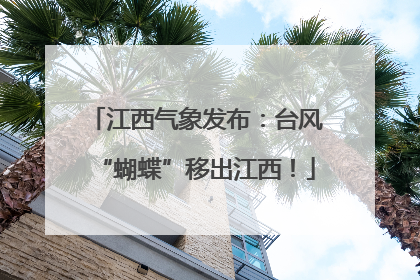 江西气象发布：台风“蝴蝶”移出江西！