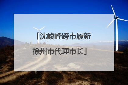 沈峻峰跨市履新徐州市代理市长