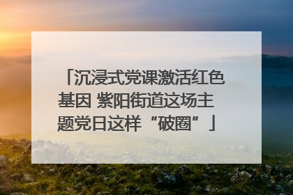 沉浸式党课激活红色基因 紫阳街道这场主题党日这样“破圈”