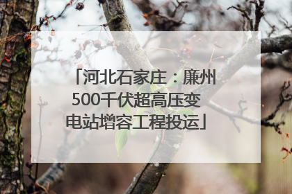 河北石家庄：廉州500千伏超高压变电站增容工程投运