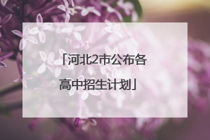 河北2市公布各高中招生计划