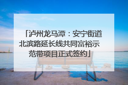 泸州龙马潭：安宁街道北滨路延长线共同富裕示范带项目正式签约
