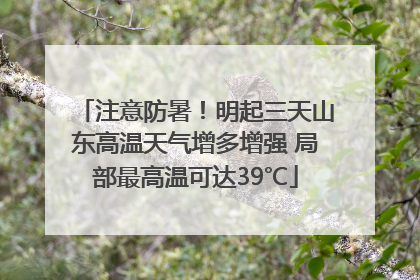 注意防暑！明起三天山东高温天气增多增强 局部最高温可达39℃