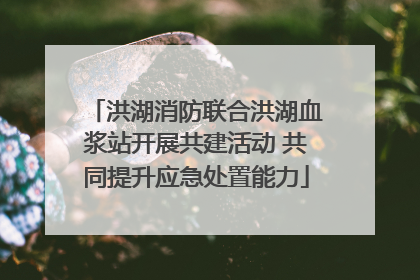 洪湖消防联合洪湖血浆站开展共建活动 共同提升应急处置能力