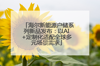 海尔新能源户储系列新品发布：以AI+定制化适配全球多元场景需求