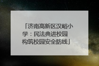 济南高新区汉峪小学：民法典进校园 构筑校园安全防线