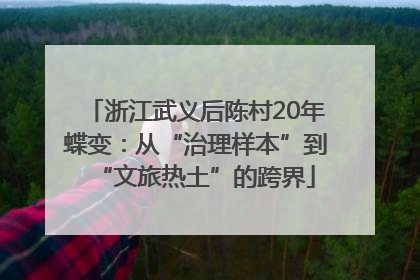 浙江武义后陈村20年蝶变：从“治理样本”到“文旅热土”的跨界