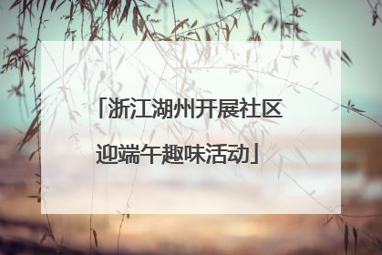 浙江湖州开展社区迎端午趣味活动