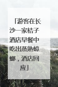 游客在长沙一家桔子酒店早餐中吃出蒸熟蟑螂，酒店回应