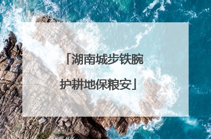 湖南城步铁腕护耕地保粮安