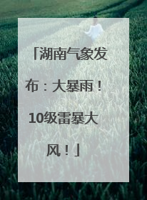 湖南气象发布：大暴雨！10级雷暴大风！