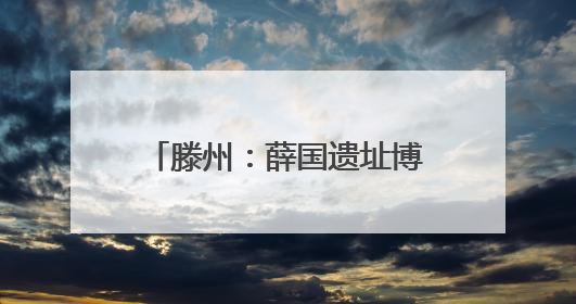 滕州：薛国遗址博物馆文物征集公告