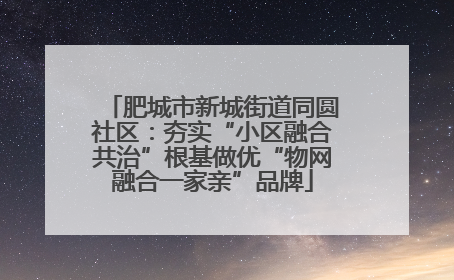 肥城市新城街道同圆社区：夯实“小区融合共治”根基做优“物网融合一家亲”品牌
