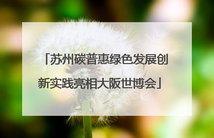 苏州碳普惠绿色发展创新实践亮相大阪世博会