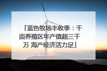 蓝色牧场丰收季：千亩养殖区年产值超三千万 海产经济活力足
