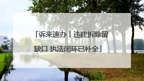 诉来速办丨违建拆除留缺口 执法闭环已补全