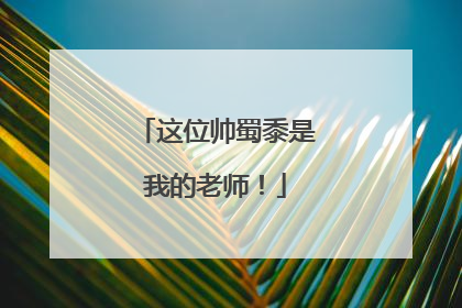 这位帅蜀黍是我的老师！