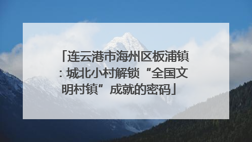 连云港市海州区板浦镇：城北小村解锁“全国文明村镇”成就的密码