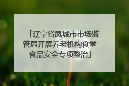 辽宁省凤城市市场监管局开展养老机构食堂食品安全专项整治