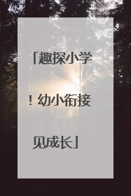 趣探小学！幼小衔接见成长