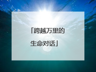 跨越万里的生命对话