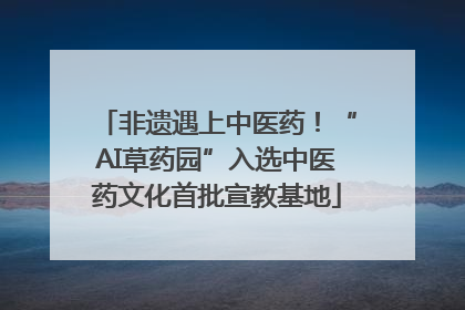 非遗遇上中医药！“AI草药园”入选中医药文化首批宣教基地