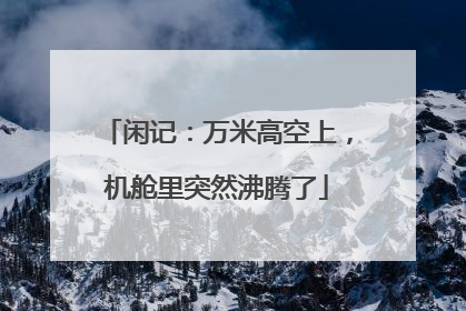 闲记：万米高空上，机舱里突然沸腾了