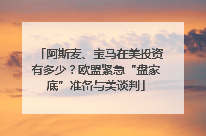 阿斯麦、宝马在美投资有多少？欧盟紧急“盘家底”准备与美谈判