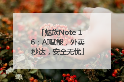 魅族Note 16：AI赋能，外卖秒达，安全无忧