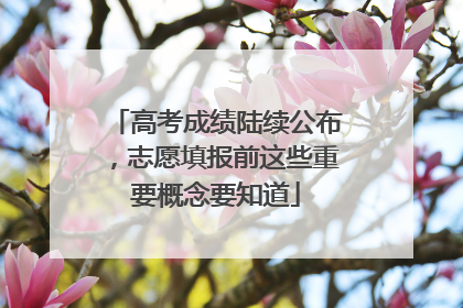 高考成绩陆续公布，志愿填报前这些重要概念要知道