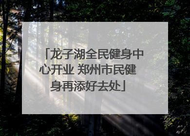 龙子湖全民健身中心开业 郑州市民健身再添好去处