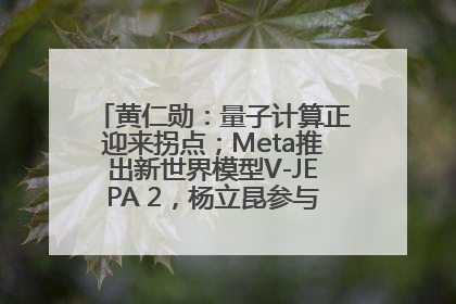 黄仁勋：量子计算正迎来拐点；Meta推出新世界模型V-JEPA 2，杨立昆参与开发丨全球科技早参