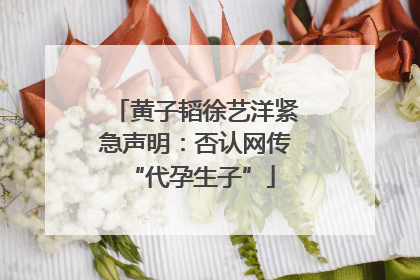 黄子韬徐艺洋紧急声明：否认网传 “代孕生子”