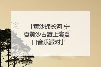 黄沙拥长河 宁夏黄沙古渡上演夏日音乐派对
