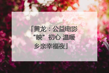 黄龙：公益电影“映”初心 温暖乡亲幸福夜